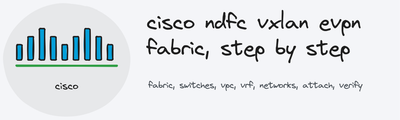 Banner: cisco ndfc vxlan evpn fabric, step by step
