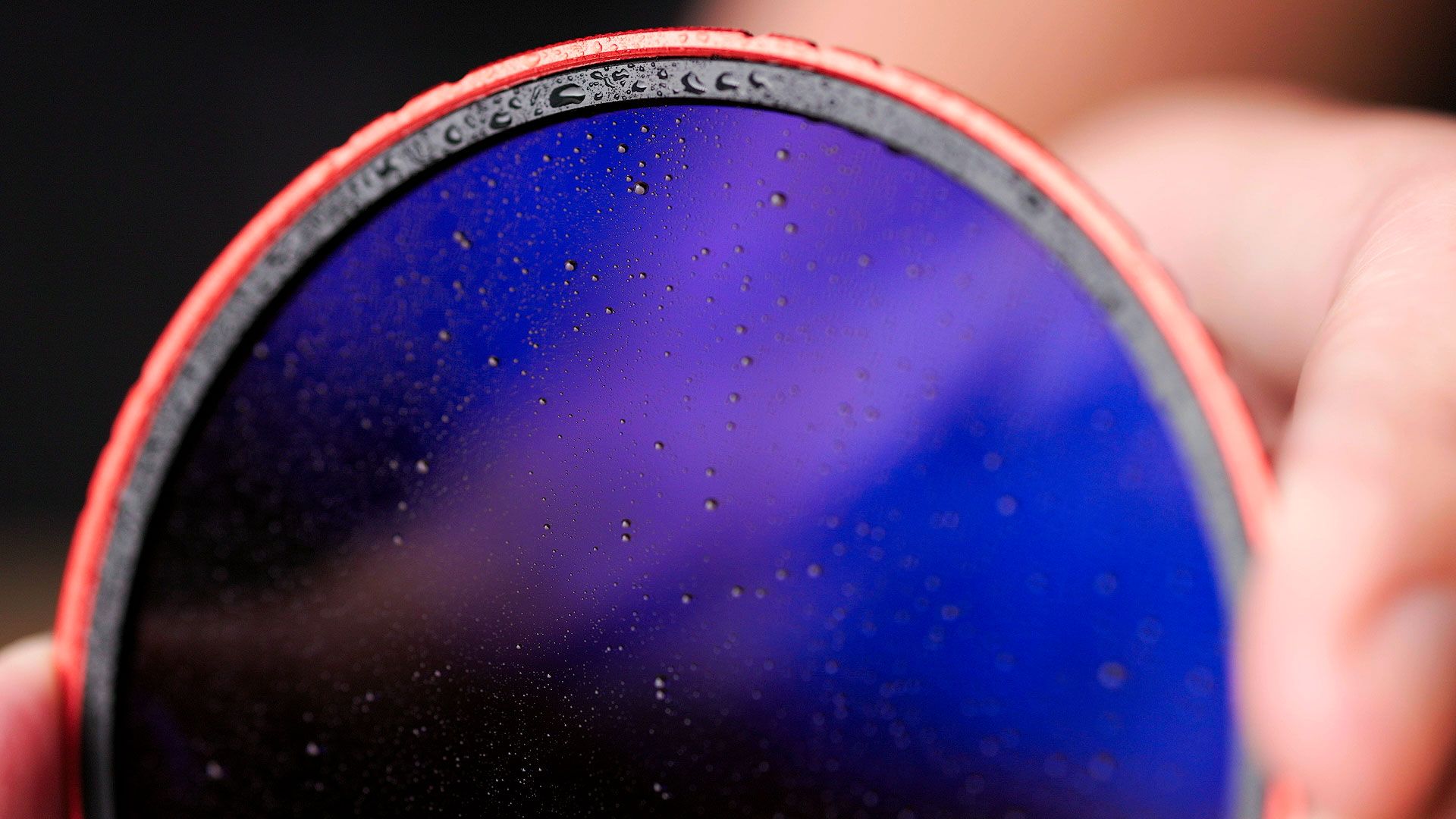 Water beads on the MAVEN ND filter