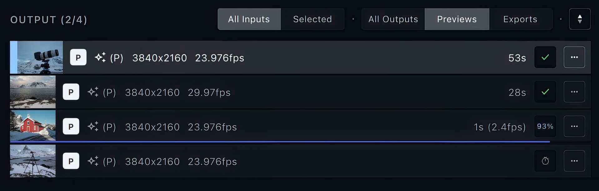 Queued previews in Topaz Labs Video AI