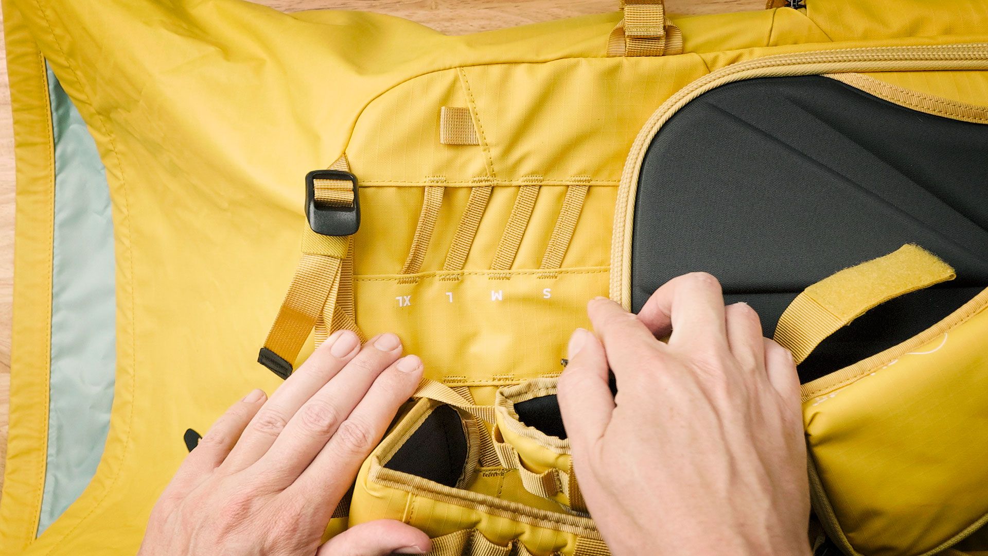 Adjustable shoulder straps on the Shimoda Action X V2