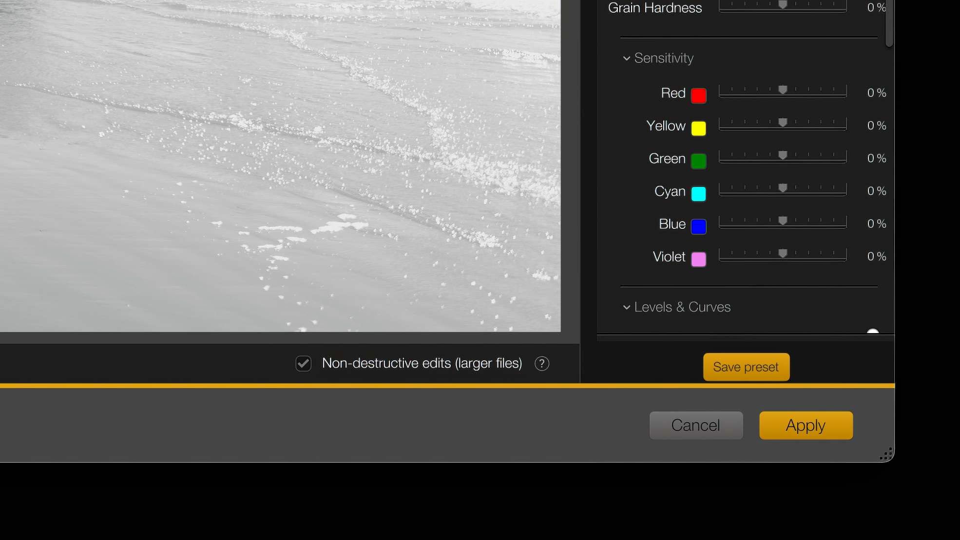 Non-destructive edits option in Silver Efex