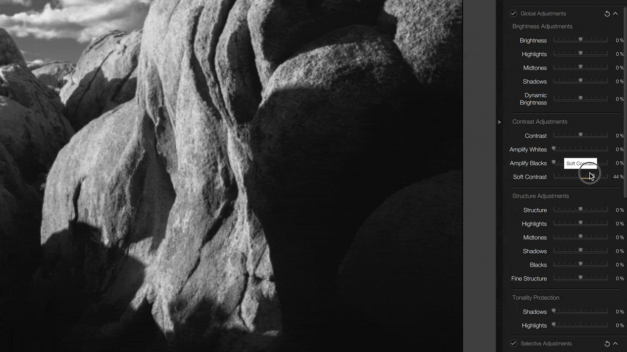 Applying Soft Contrast in Nik Silver Efex