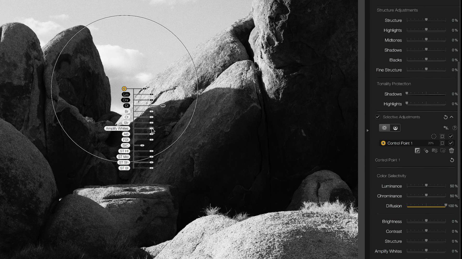 Applying a Control Point to the sky in Nik Silver Efex