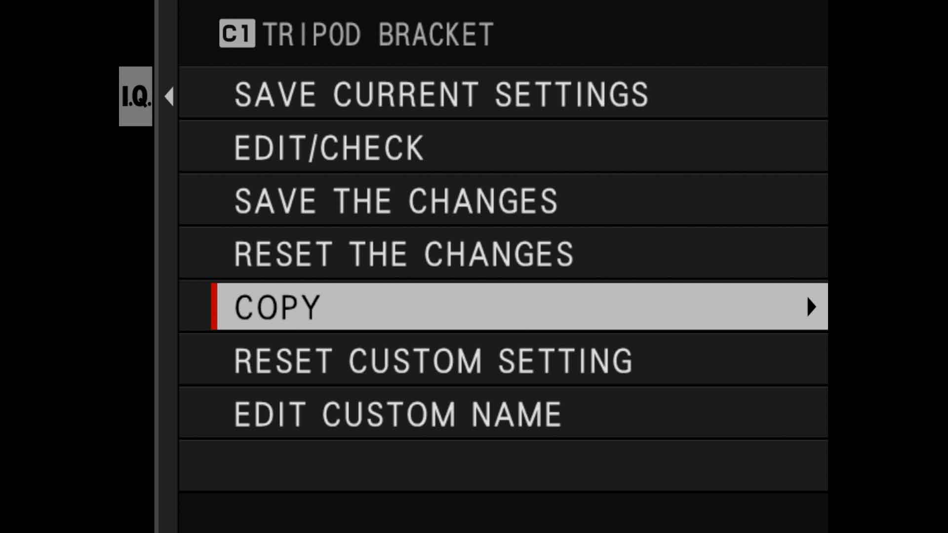 Copy custom mode on Fuji GFX 100s