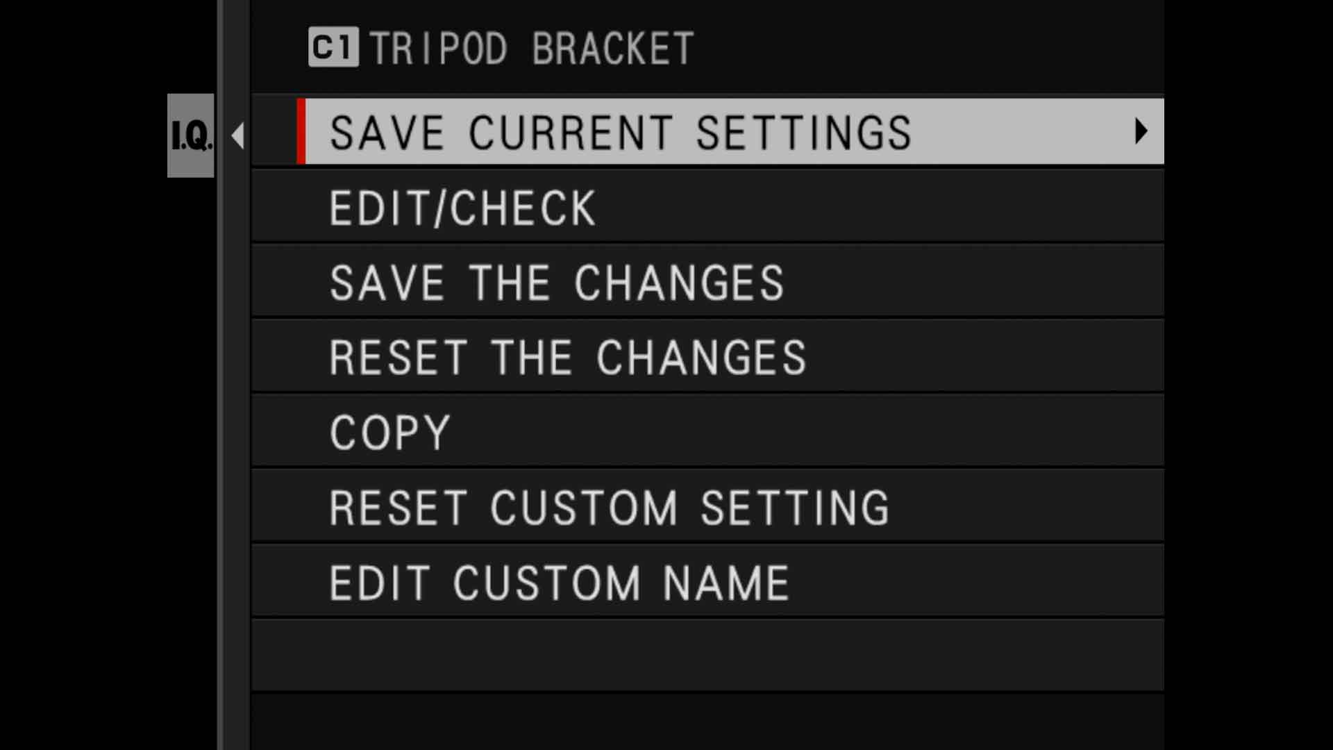 Save Current Settings on Fuji GFX 100s