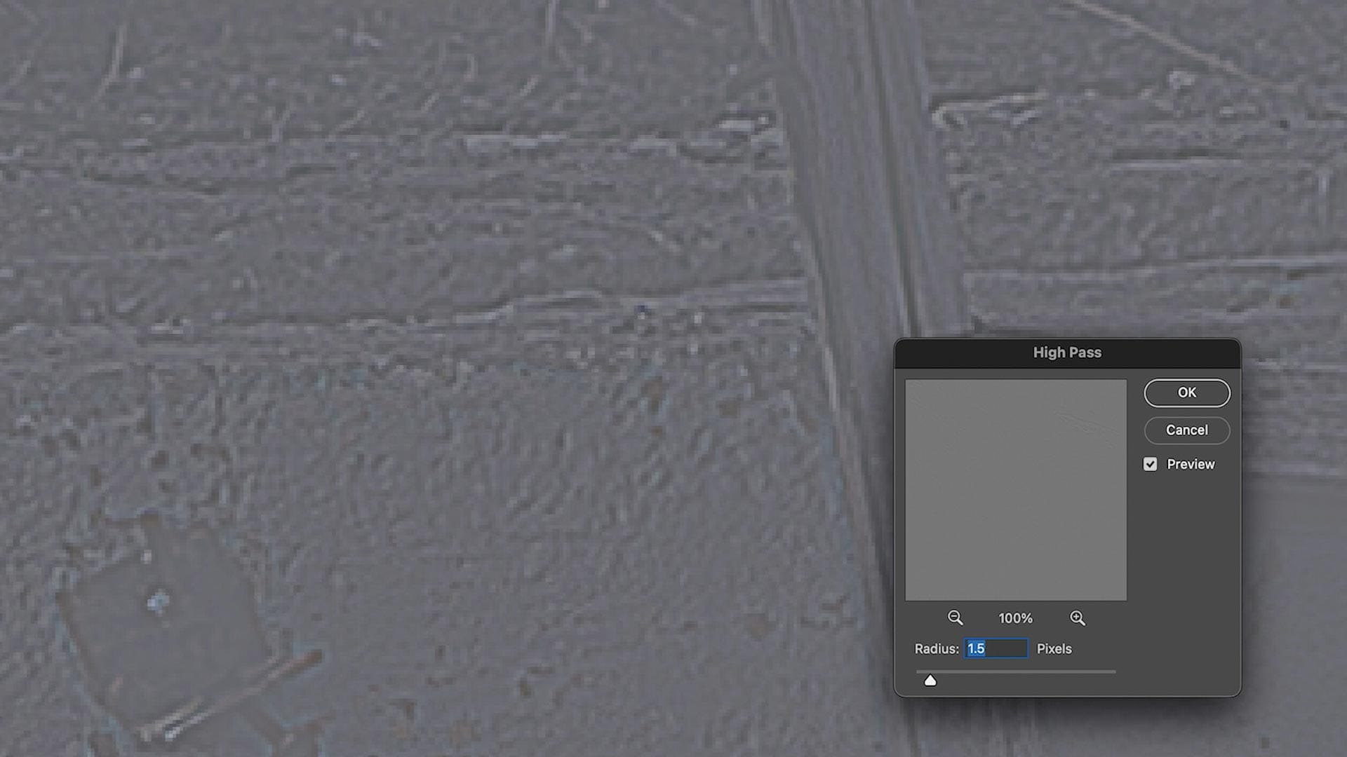 Applying a High Pass filter to define small textures and details for printing