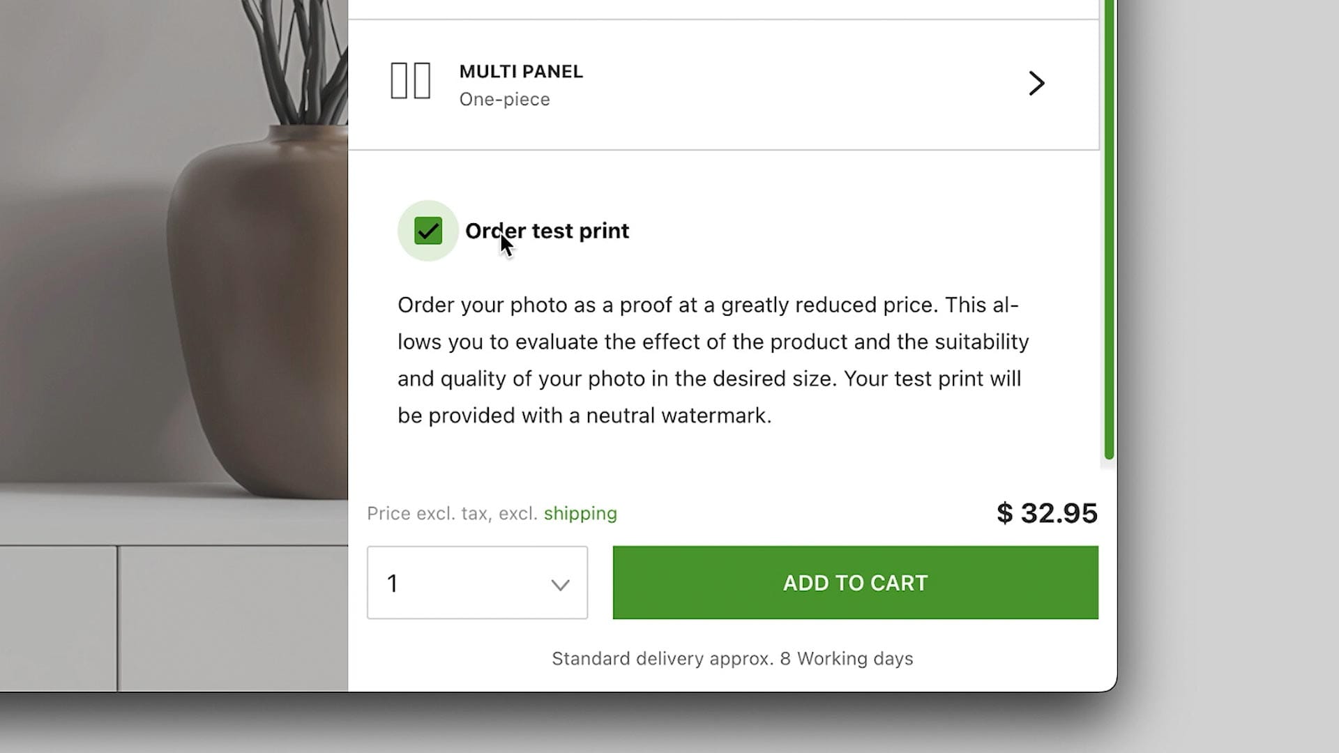 Ordering a test print through Whitewall