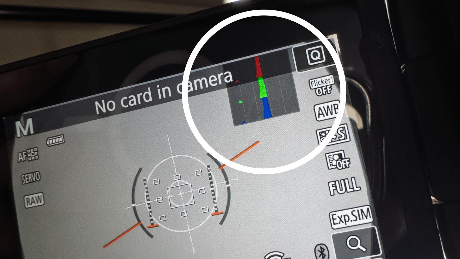 Gray card landing at 50% on my EOS R5 histogram