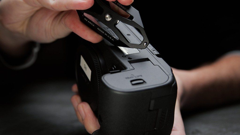 Breakthrough Photography Arca Plate's metal pin for a more secure fit