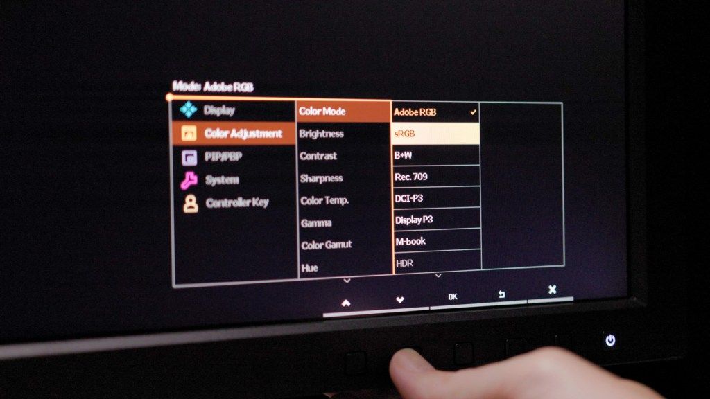 BenQ SW271C Color Mode menu