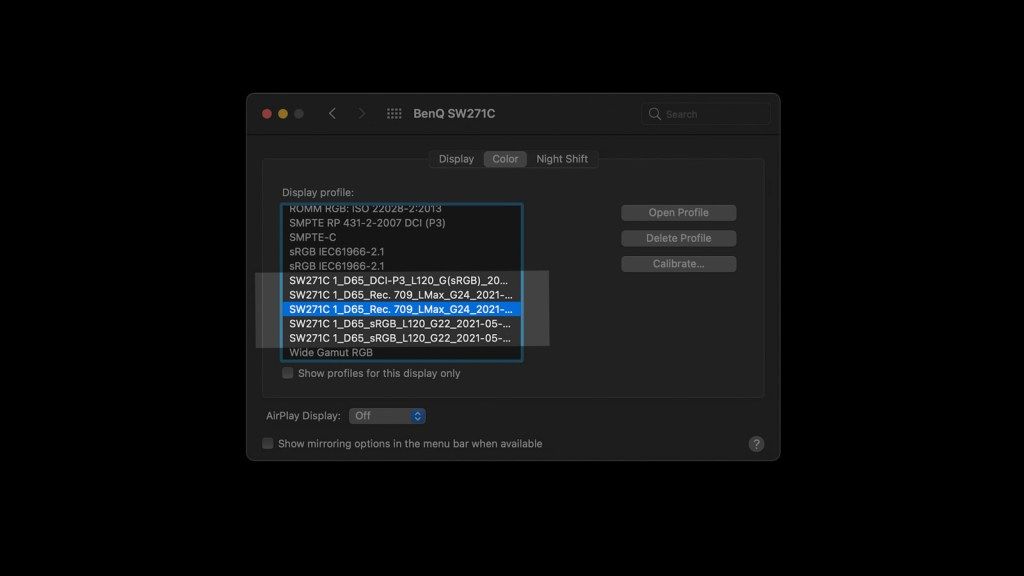 Custom ICC profiles created by Palette Master Element