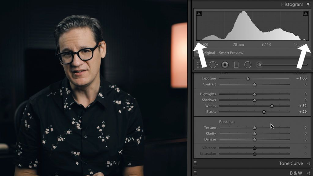 Setting black and white points for image
