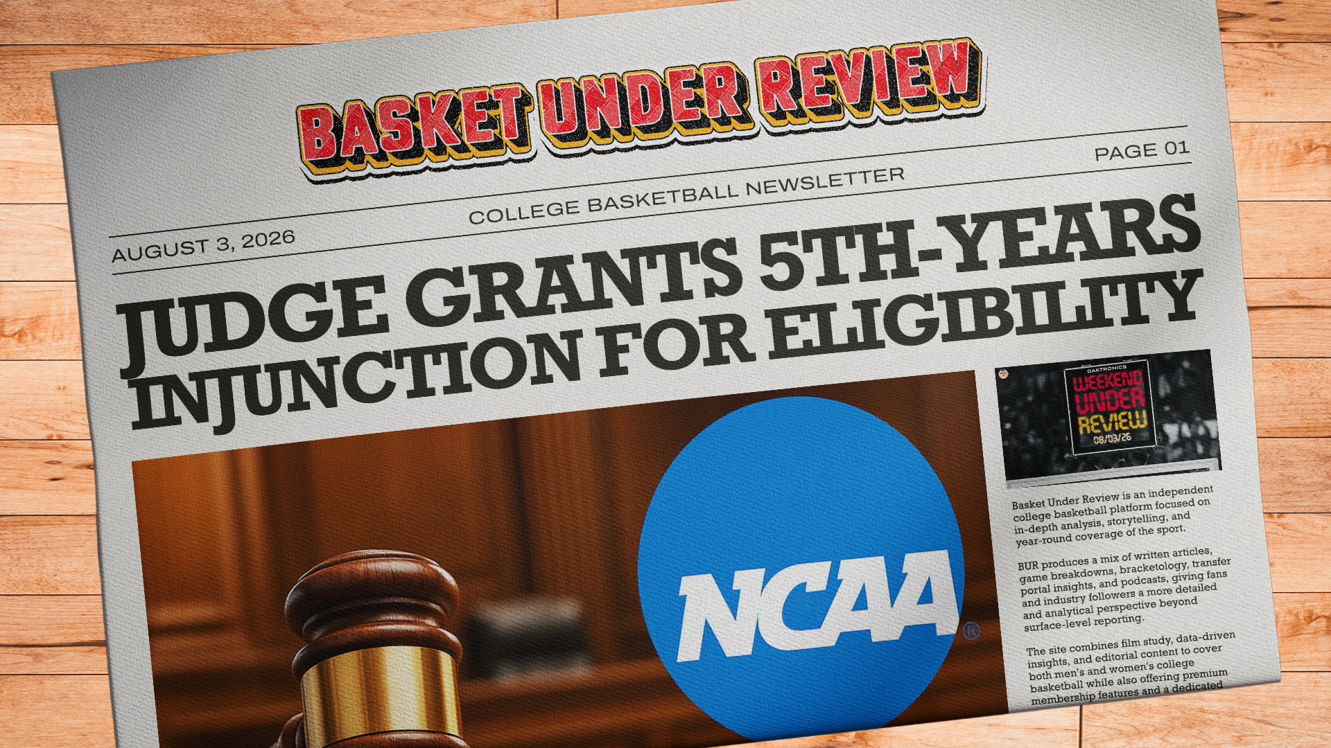 The Basket Under Review Newsletter - August 3, 2026 Post feature image