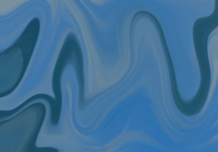 Abstract digital art with flowing blue and teal organic shapes creating curved, wave-like forms against a soft blue background with gentle gradients.