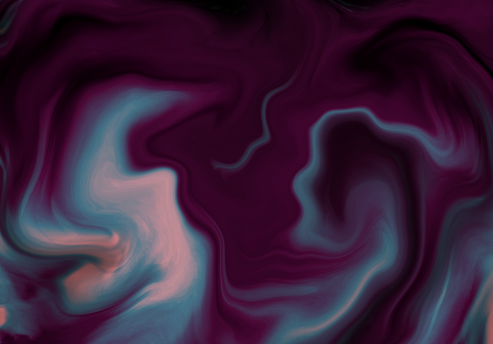 Abstract swirling pattern in deep purple and magenta tones with flowing turquoise and pink highlights creating an organic, fluid design reminiscent of marble or liquid motion.