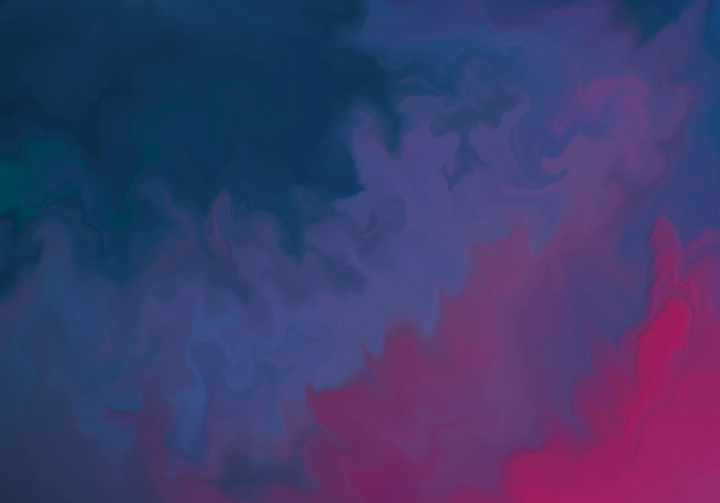 A dreamy, ethereal background with soft gradients blending from deep blue on the left to vibrant magenta and pink on the right, creating a cosmic or aurora-like atmosphere.