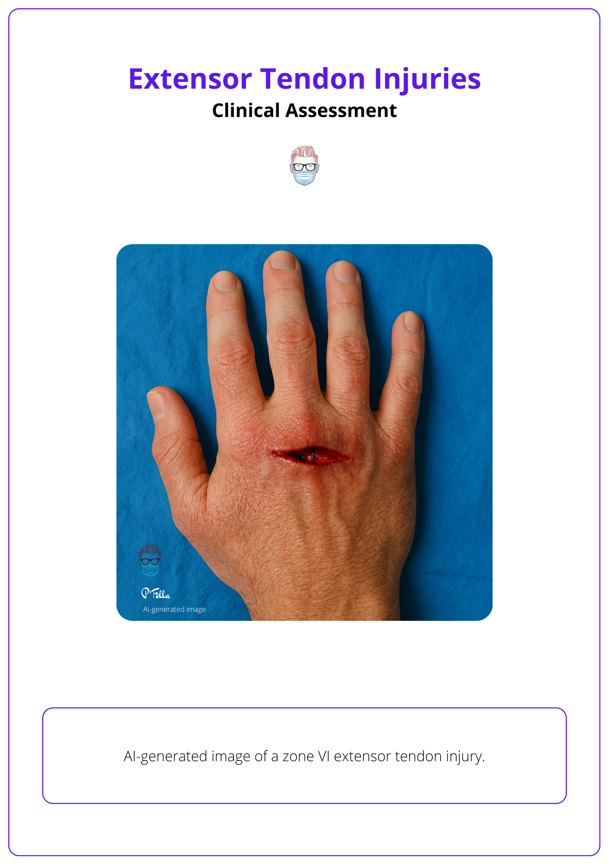 Extensor tendon injury of zone VI 