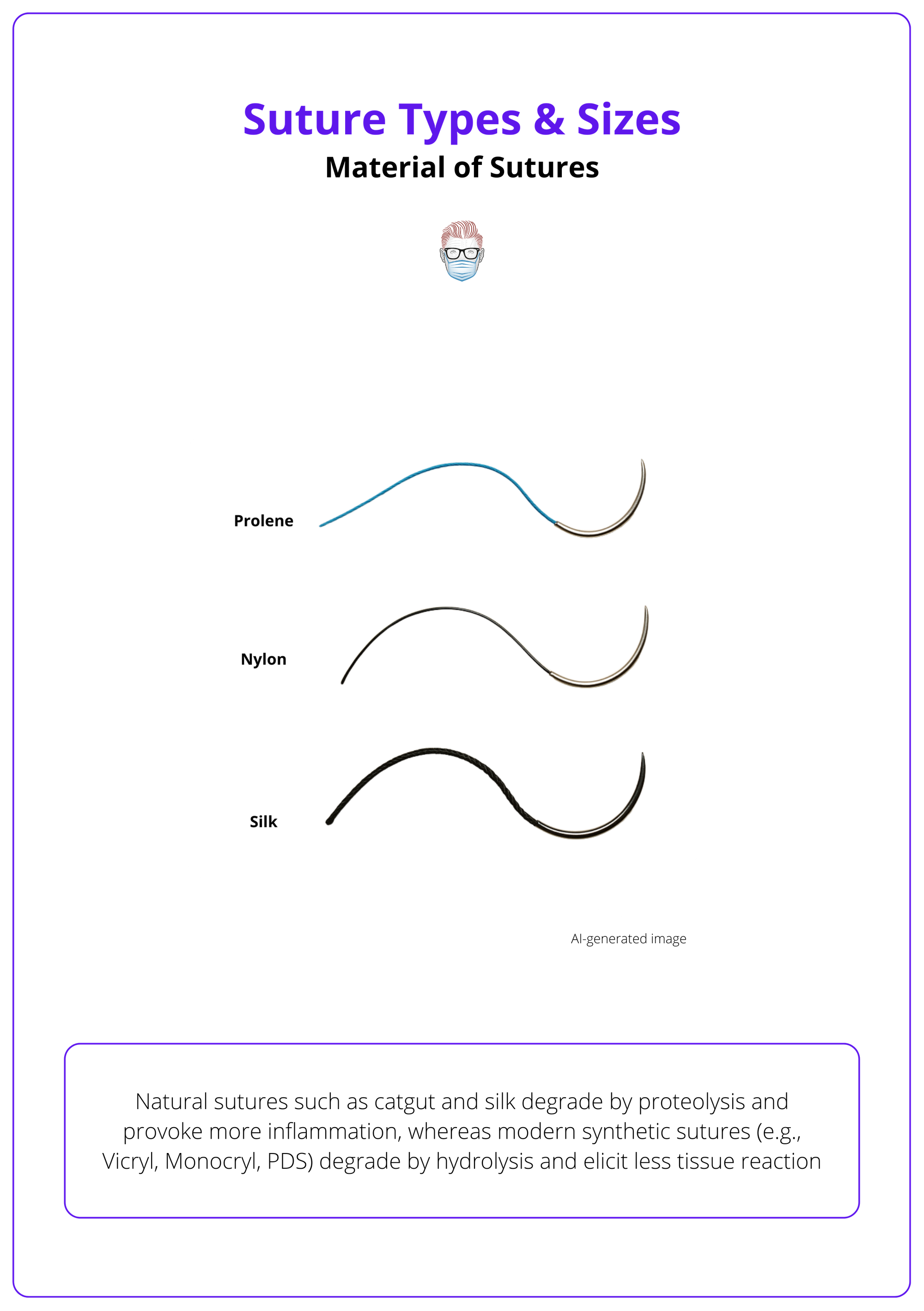 Suture types based on material