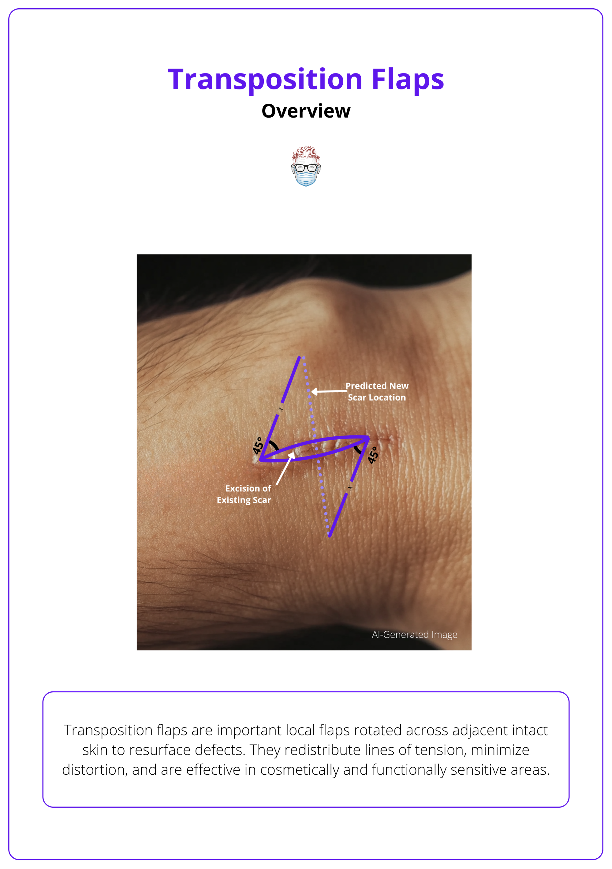 Transposition flap design