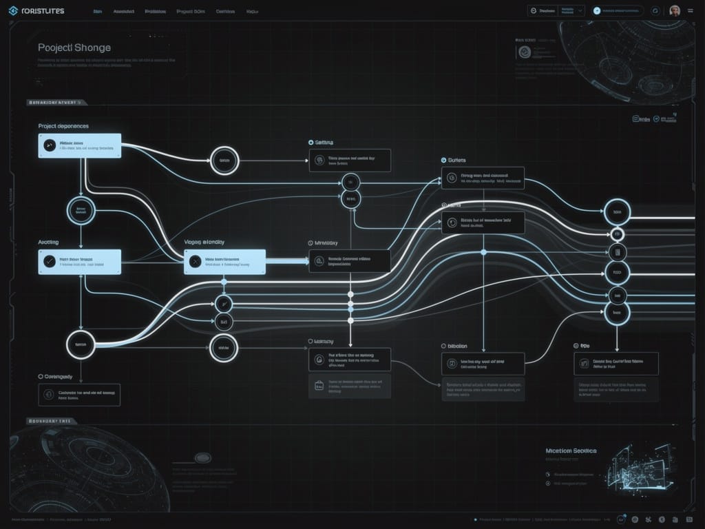 Abstract digital visualization of a modern asynchronous workflow