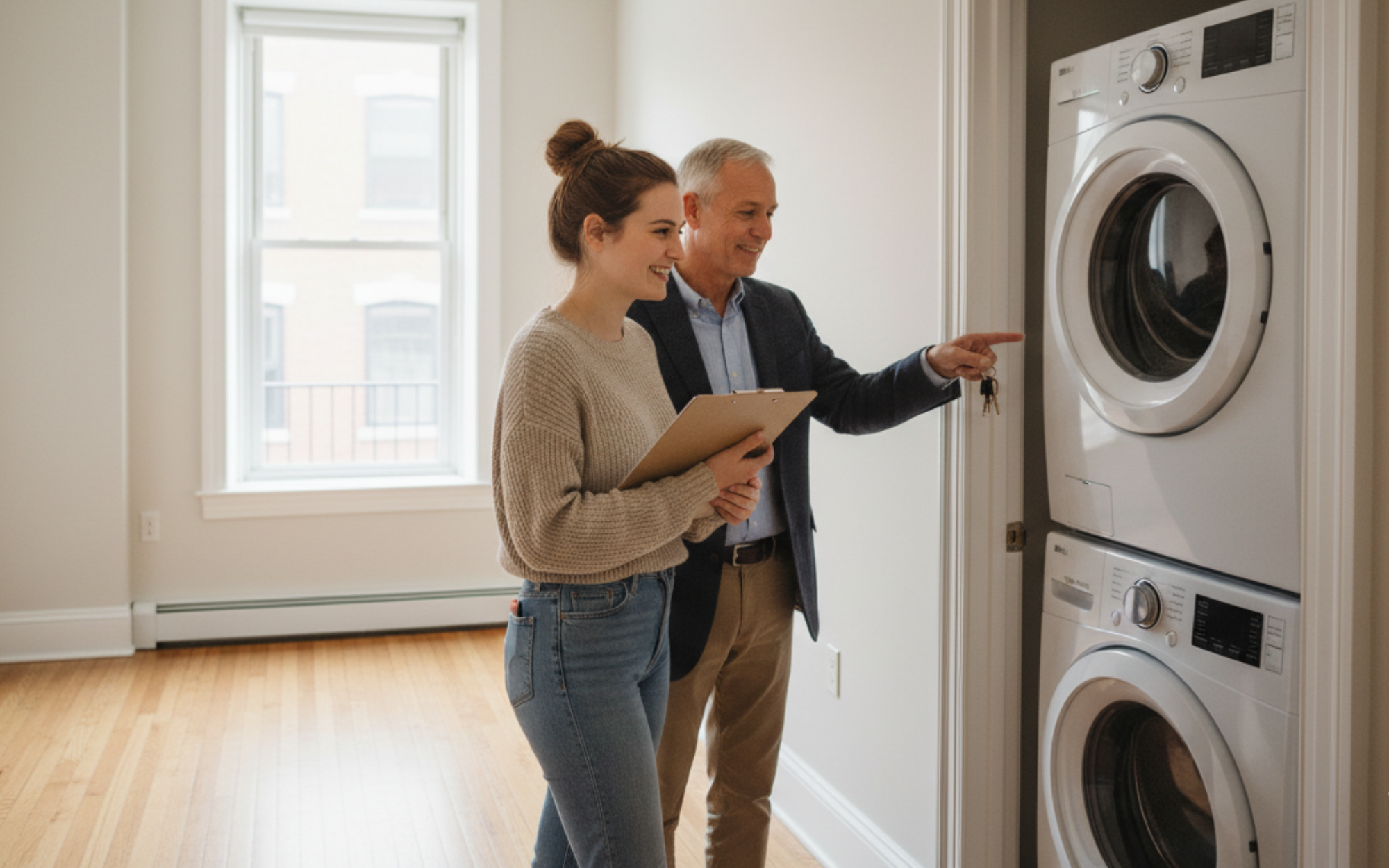 Harvard off-campus apartment amenities guide showing in-unit laundry, dishwashers, pet-friendly options, gyms, elevators, bike storage, and secure entry systems.