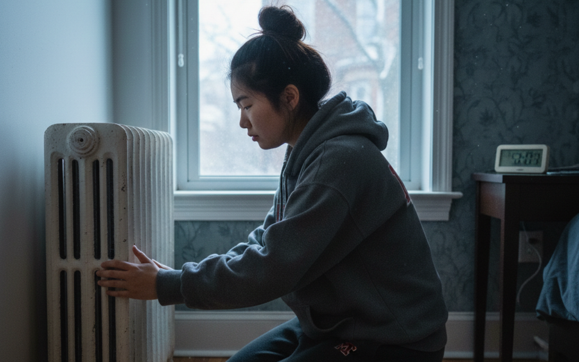 Older Boston apartment buildings near MIT with charm but poor insulation, single-pane windows, and outdated systems that raise winter utility costs.
