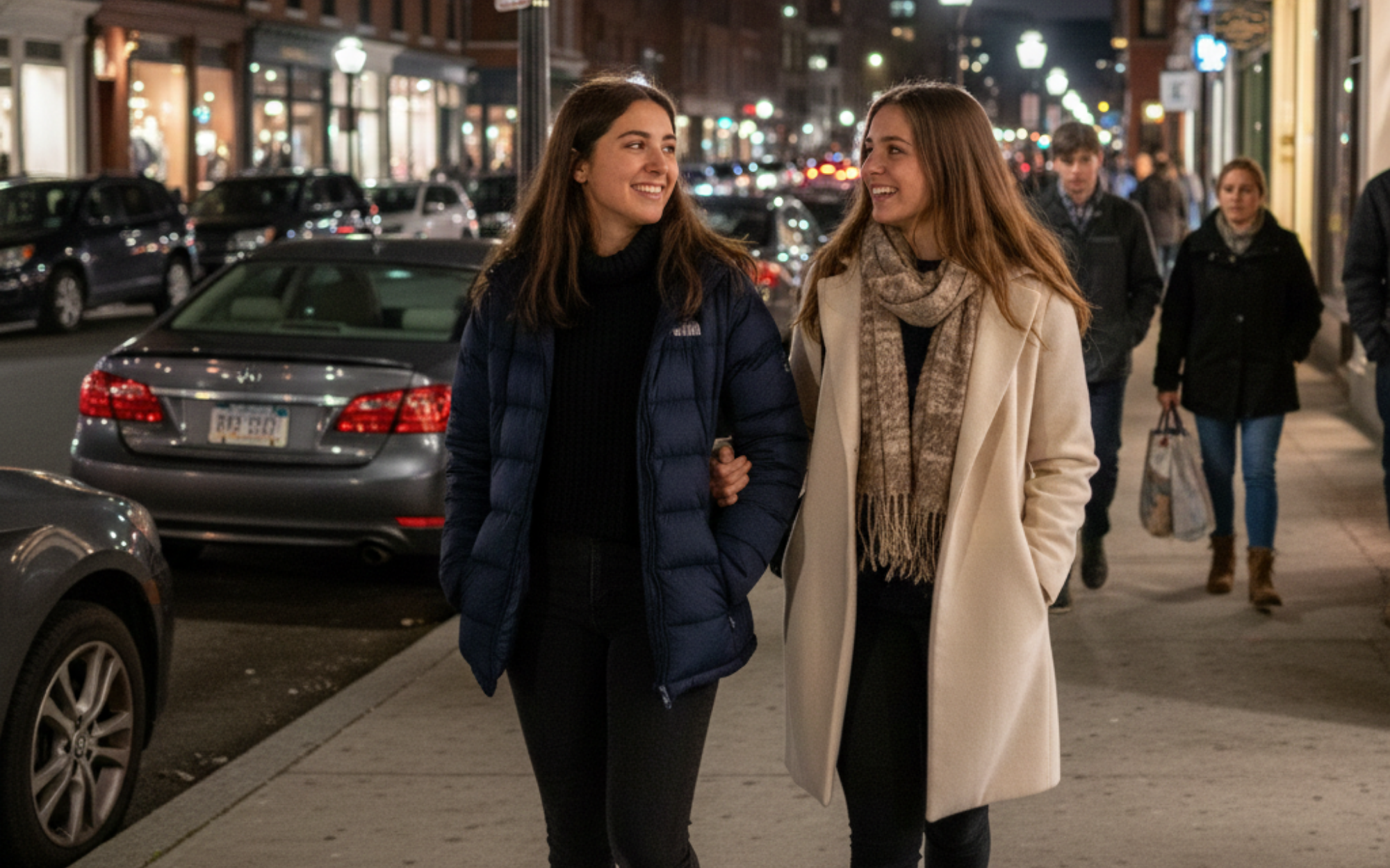 MIT student exploring a Cambridge neighborhood to assess safety, lighting, and crime before renting an off-campus apartment near MIT.