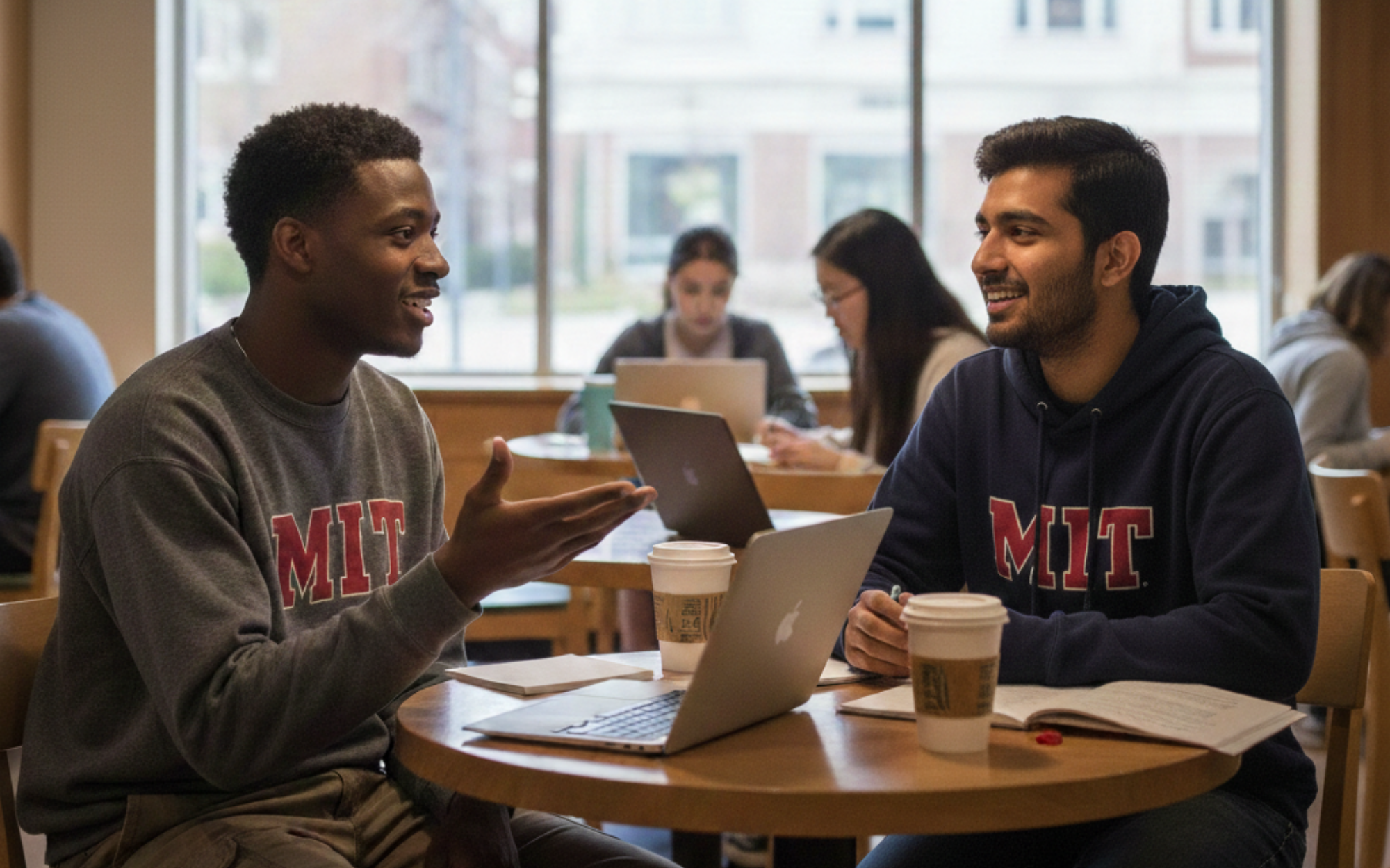 Two MIT students discussing roommate approval for summer sublease in shared dorm