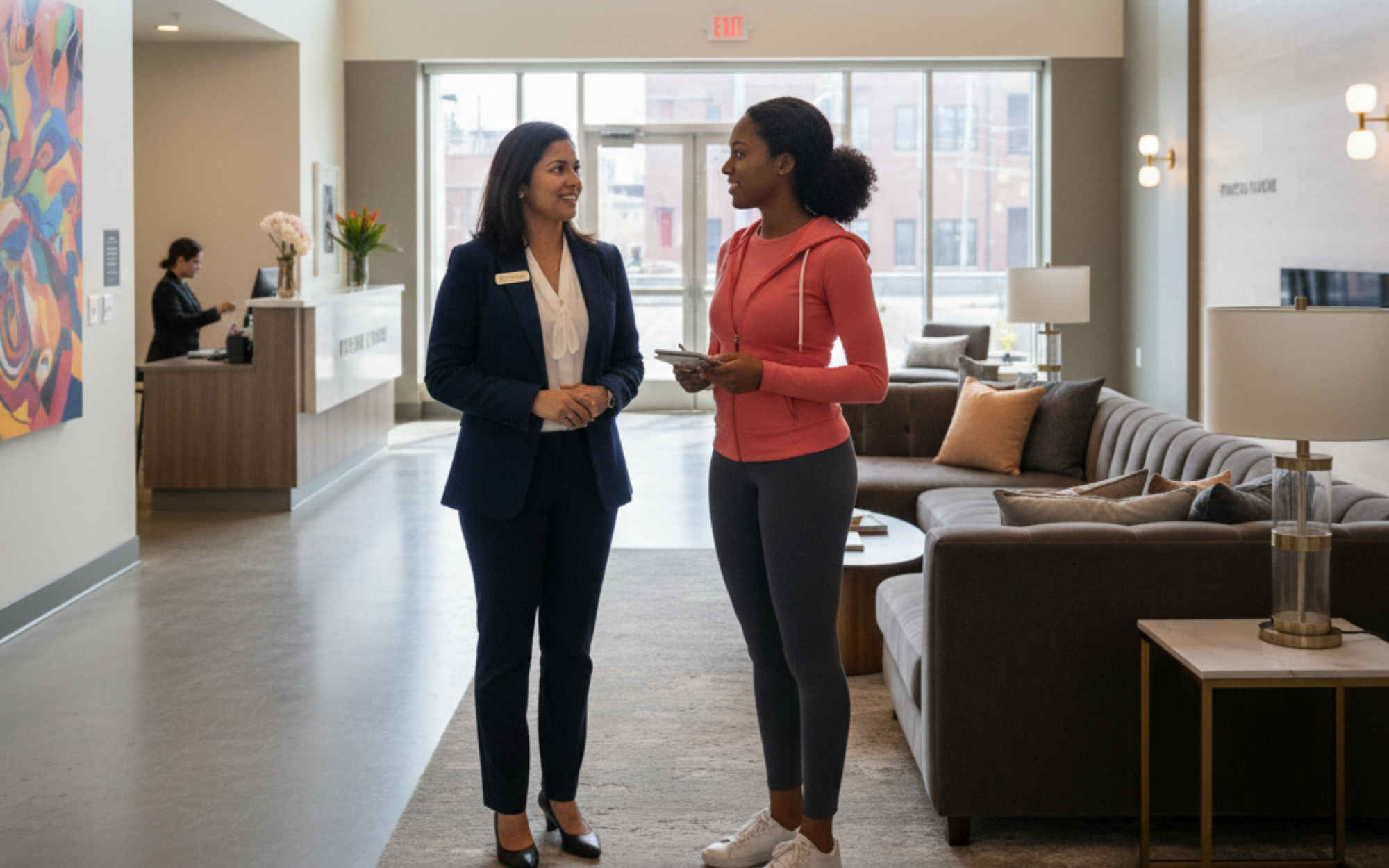 MIT student meeting property manager in Cambridge about apartment approval and credit requirements.