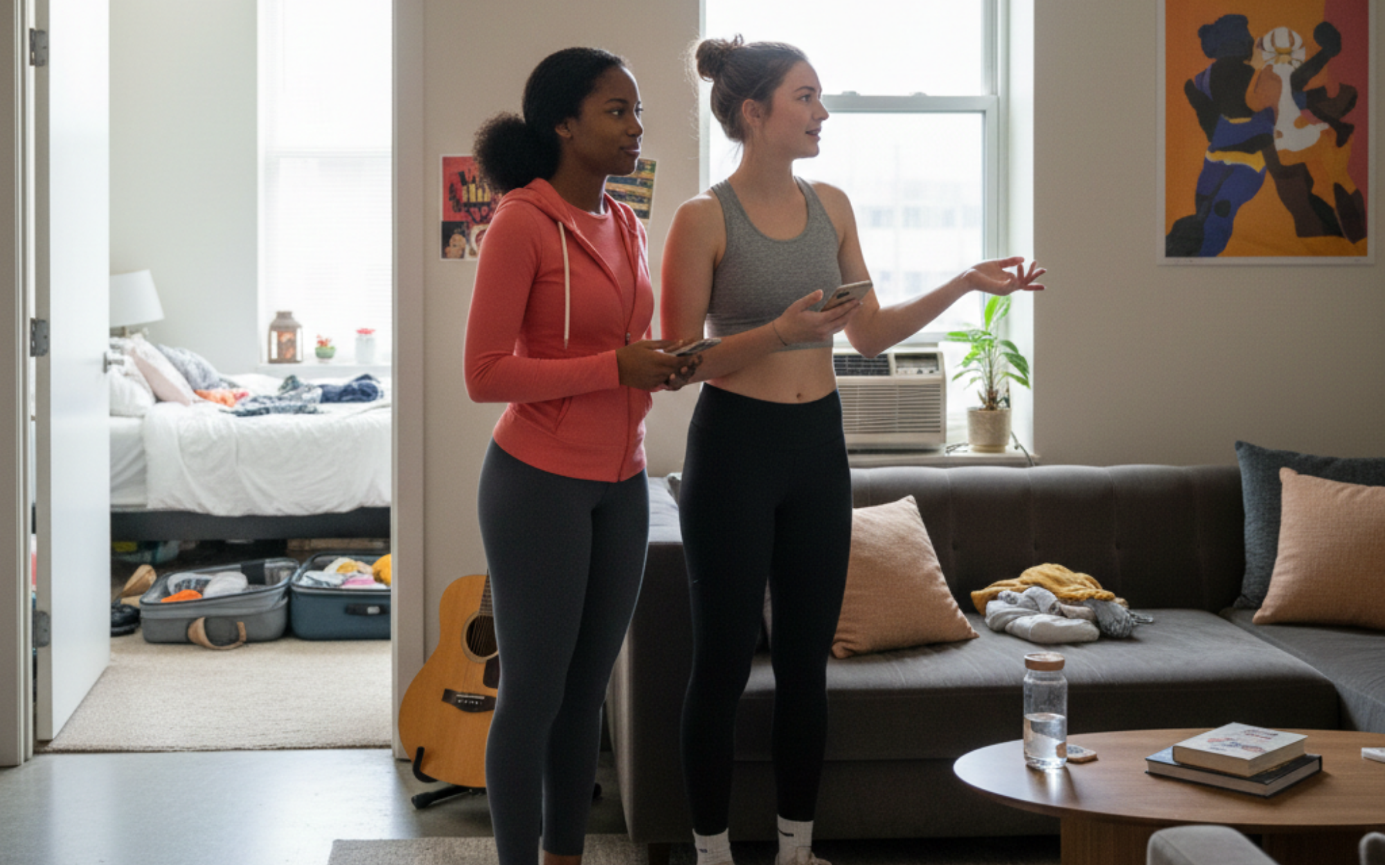 MIT student touring a sublet apartment in Cambridge as an alternative to renting without U.S. credit.