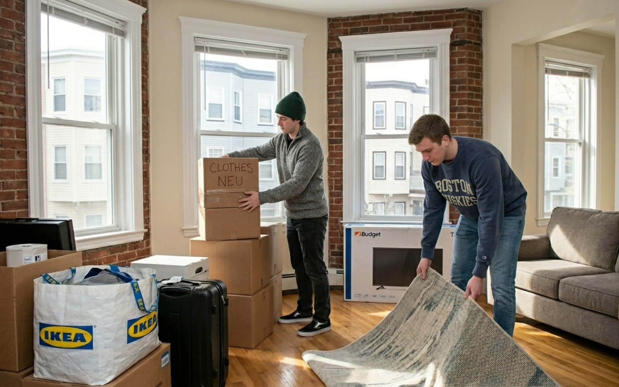 Northeastern students moving into new Boston apartment after lease gap transition