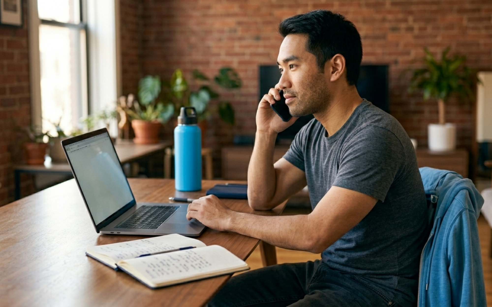 Boston renter at his desk on the phone and laptop, taking action to dispute a broker fee and understand his tenant rights in Massachusetts