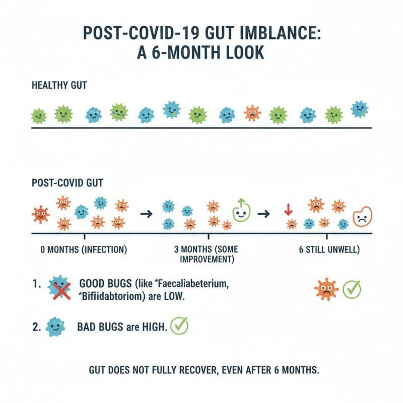Langzeitveränderungen des Darmmikrobioms nach COVID-19-Infektion