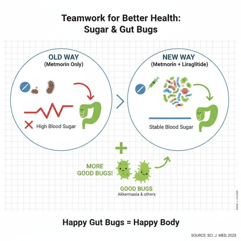 Darmmikrobiom-Veränderungen durch Diabetesmedikamente — Metformin und Liraglutid im Vergleich