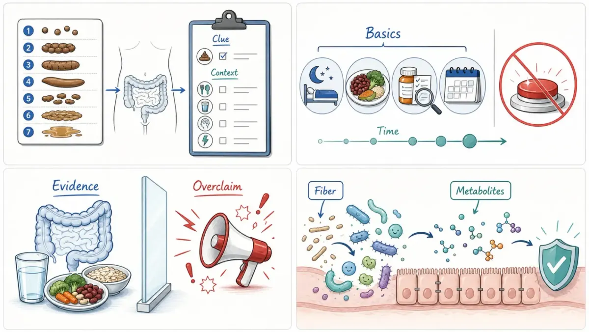 Whiteboard zeigt Darmbakterien, Ballaststoffe und Metabolite an der Darmbarriere — Mikroorganismen Verdauung