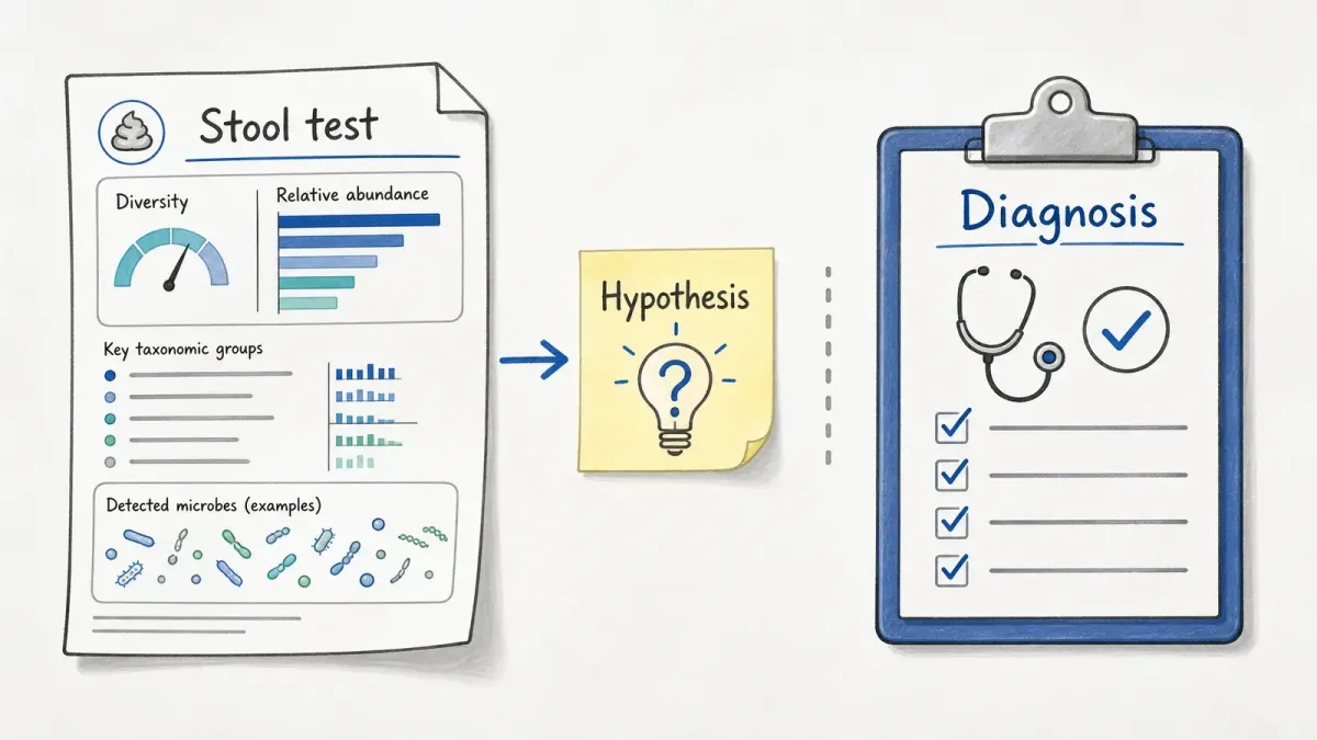 Whiteboard-Stuhltest führt zu Hypothese, getrennt von Diagnose-Klemmbrett — Grenzen von Darmtests