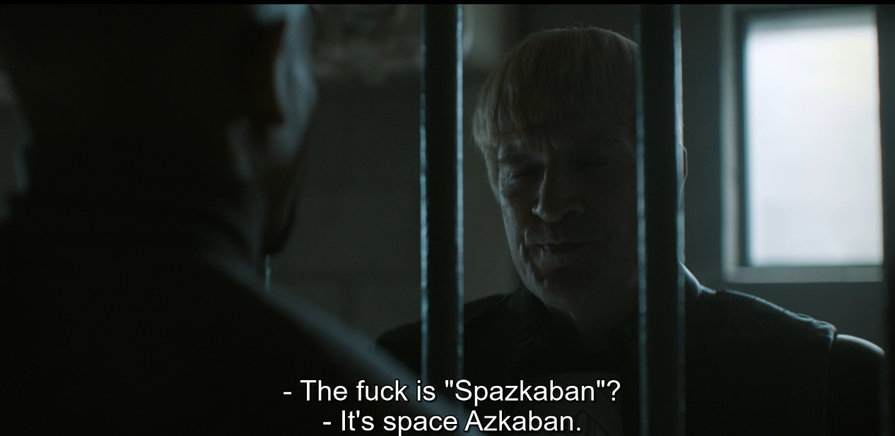Guy Gardner from the show Lanterns saying "It's space Azkaban."