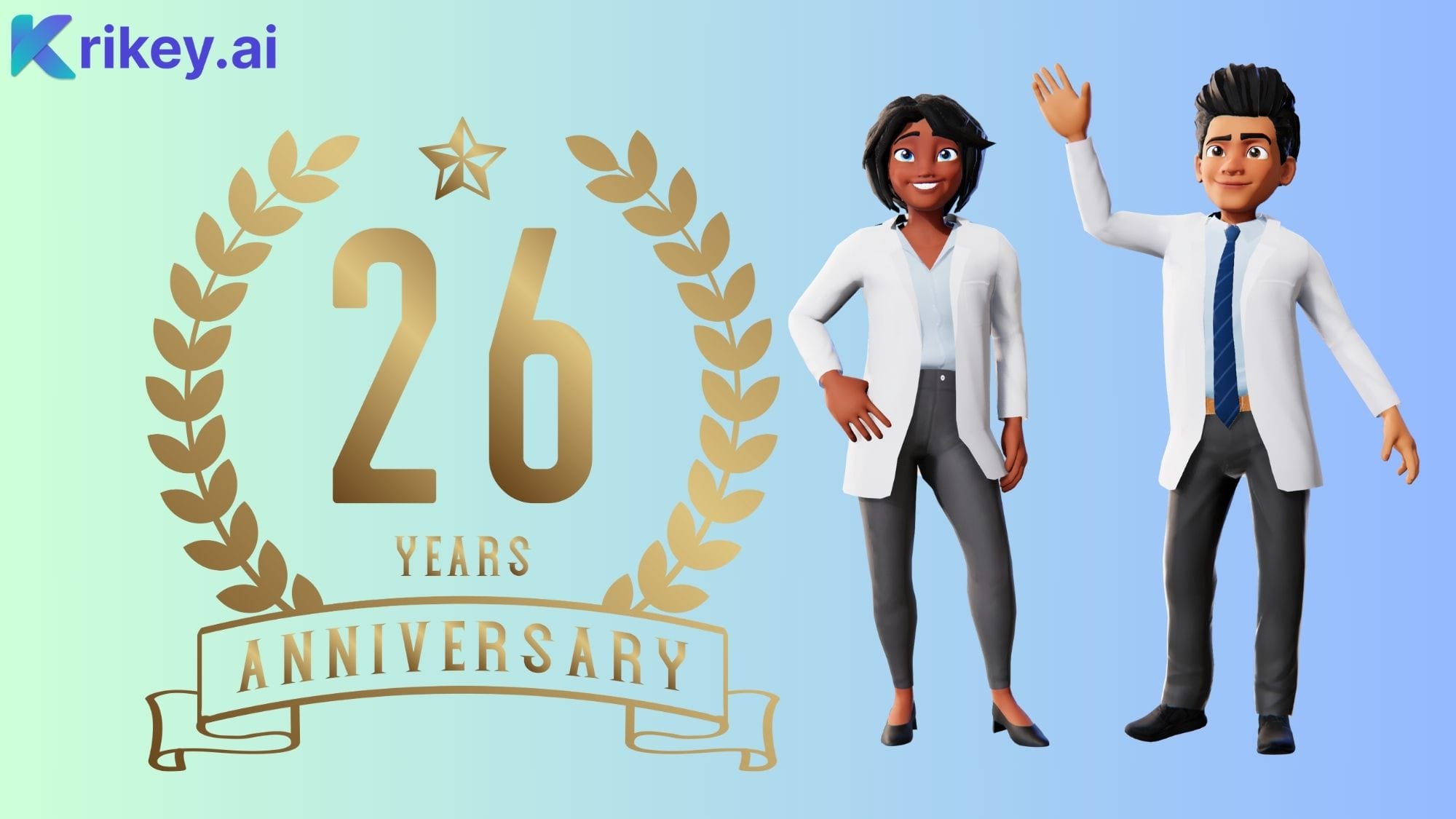 Anniversary video maker for doctors, hospitals, human resources HR teams made by Krikey AI Animation