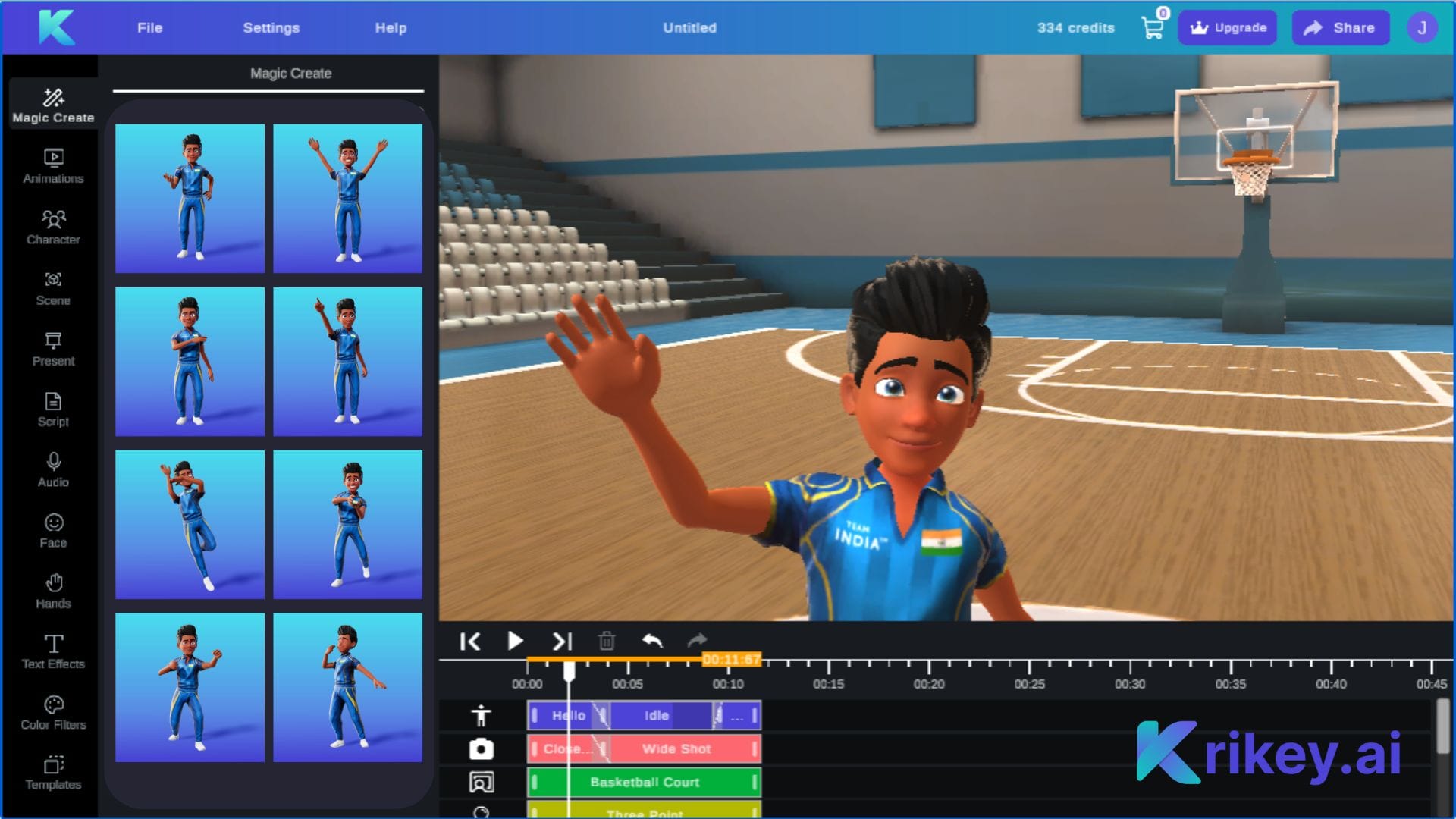 Ready Player Me VRChat 아바타 믹사모 리그 애니메이션 소녀 Krikey AI 비디오 편집기로 애니메이션화