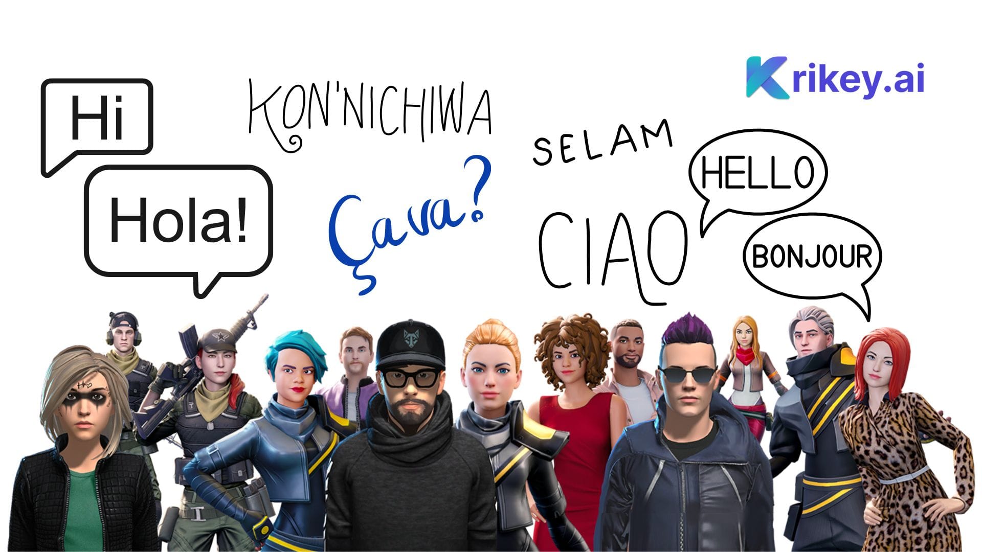 Eleven Labs sprekende avatars met 11labs stemmen in Krikey AI Video Editor