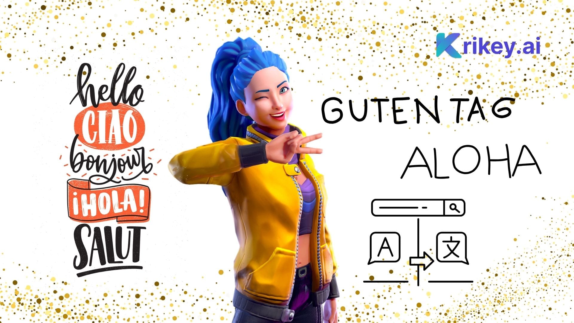 AI-stemmen van Elevenlabs met Ready Player Me Avatars geanimeerd in Krikey AI Video Editor