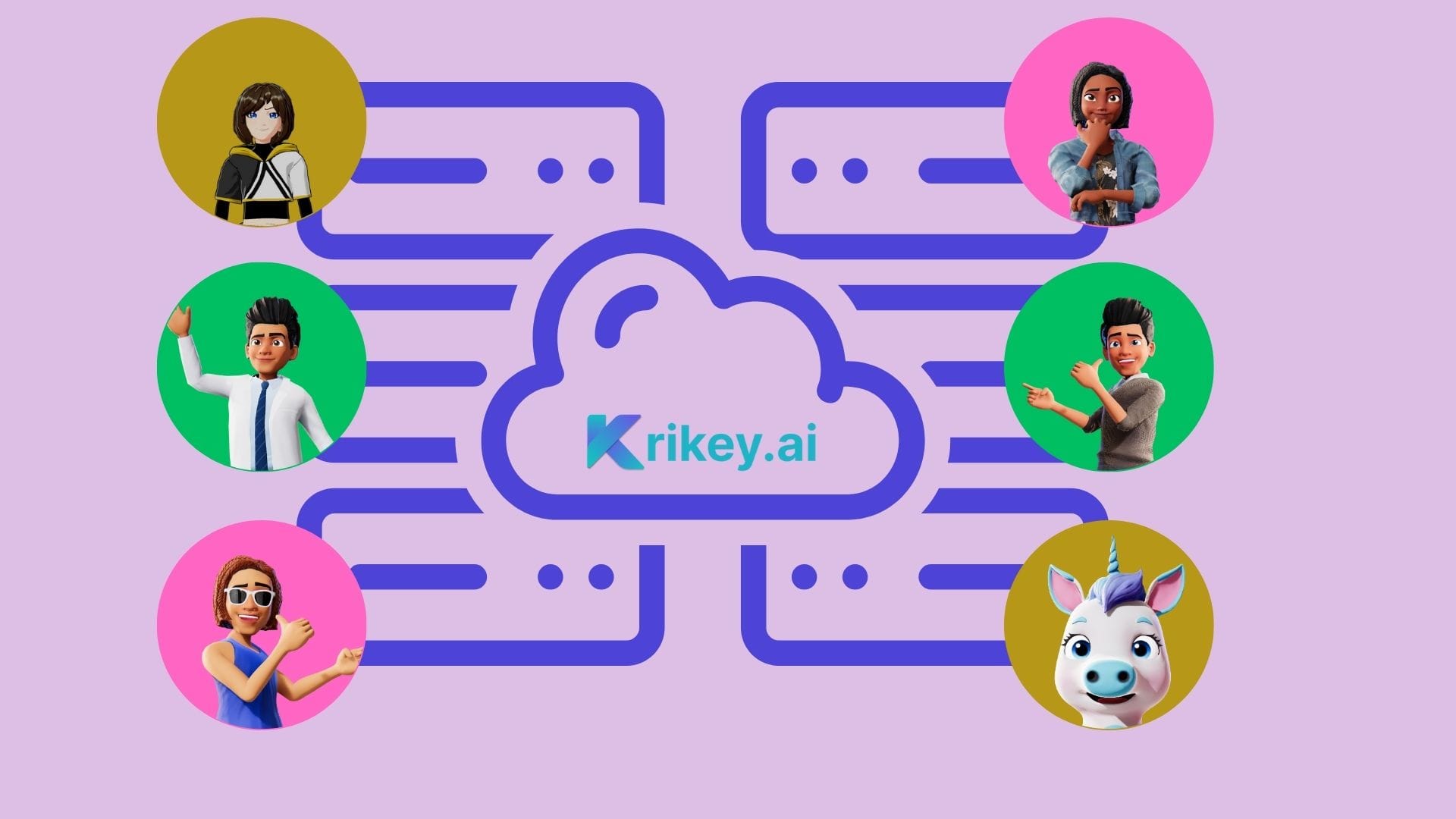 Animated characters as avatars from the avatar creator from photos in different circles 2