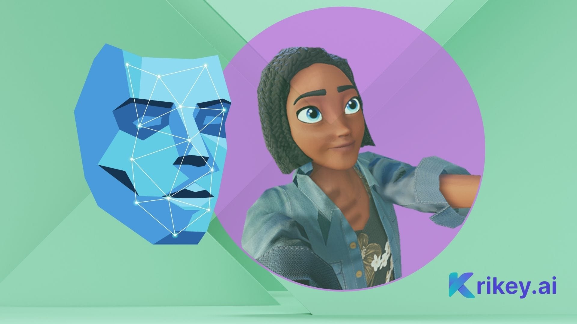 Animated character as avatar from the avatar creator from photos taking selfie