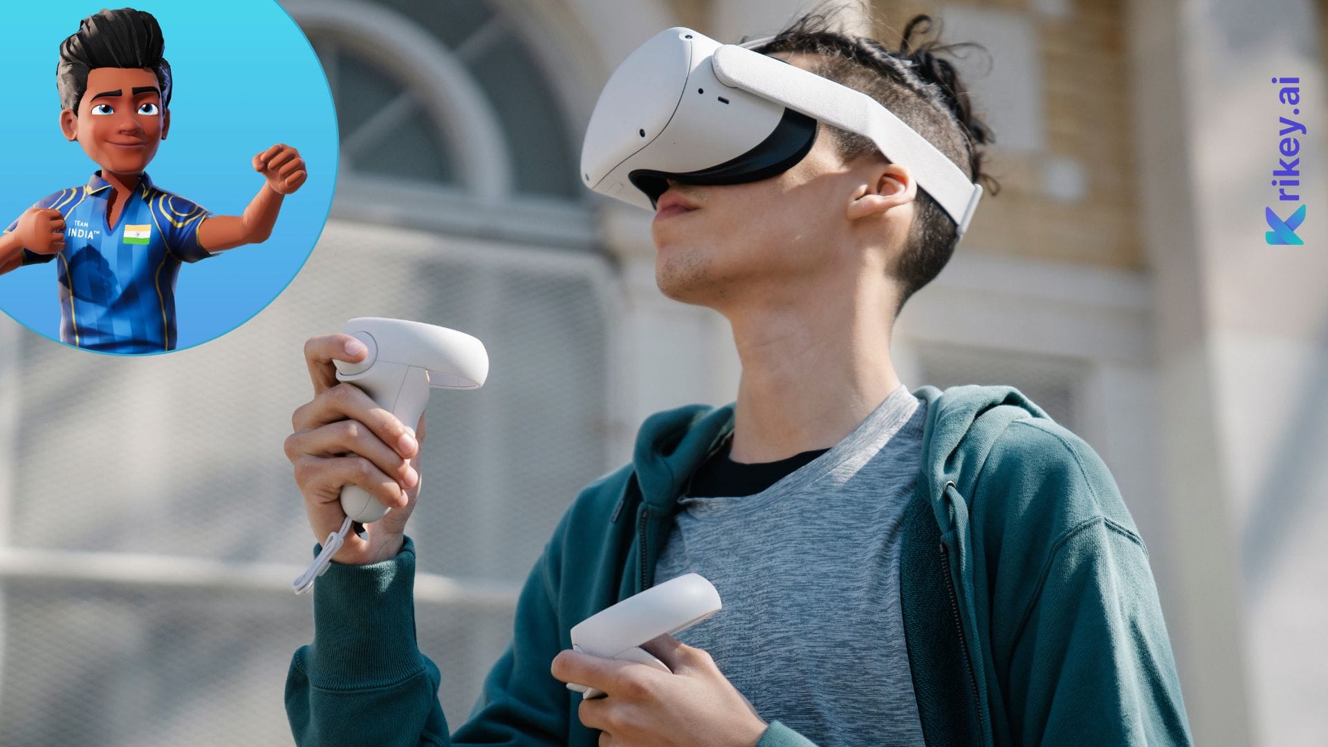 Animated character as avatar from the avatar creator from photos playing with VR