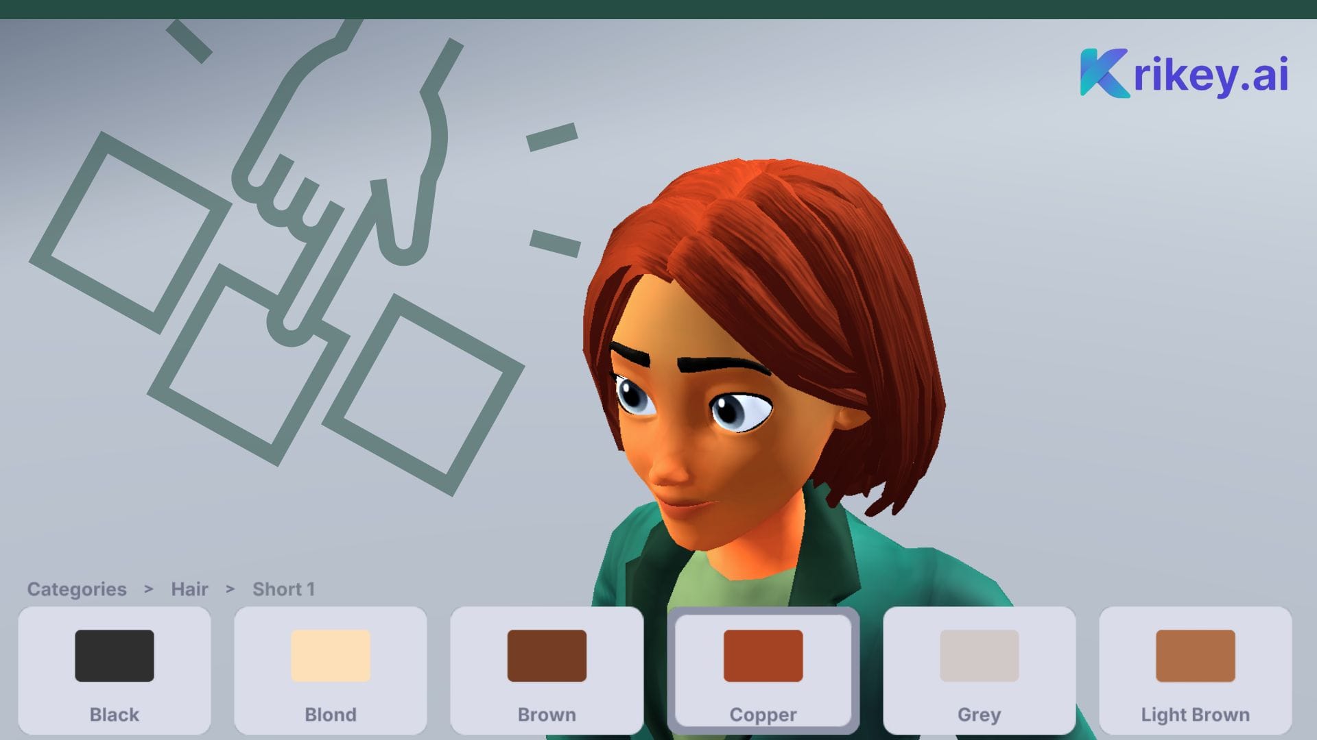 Animated character as avatar from the avatar creator in customization menu