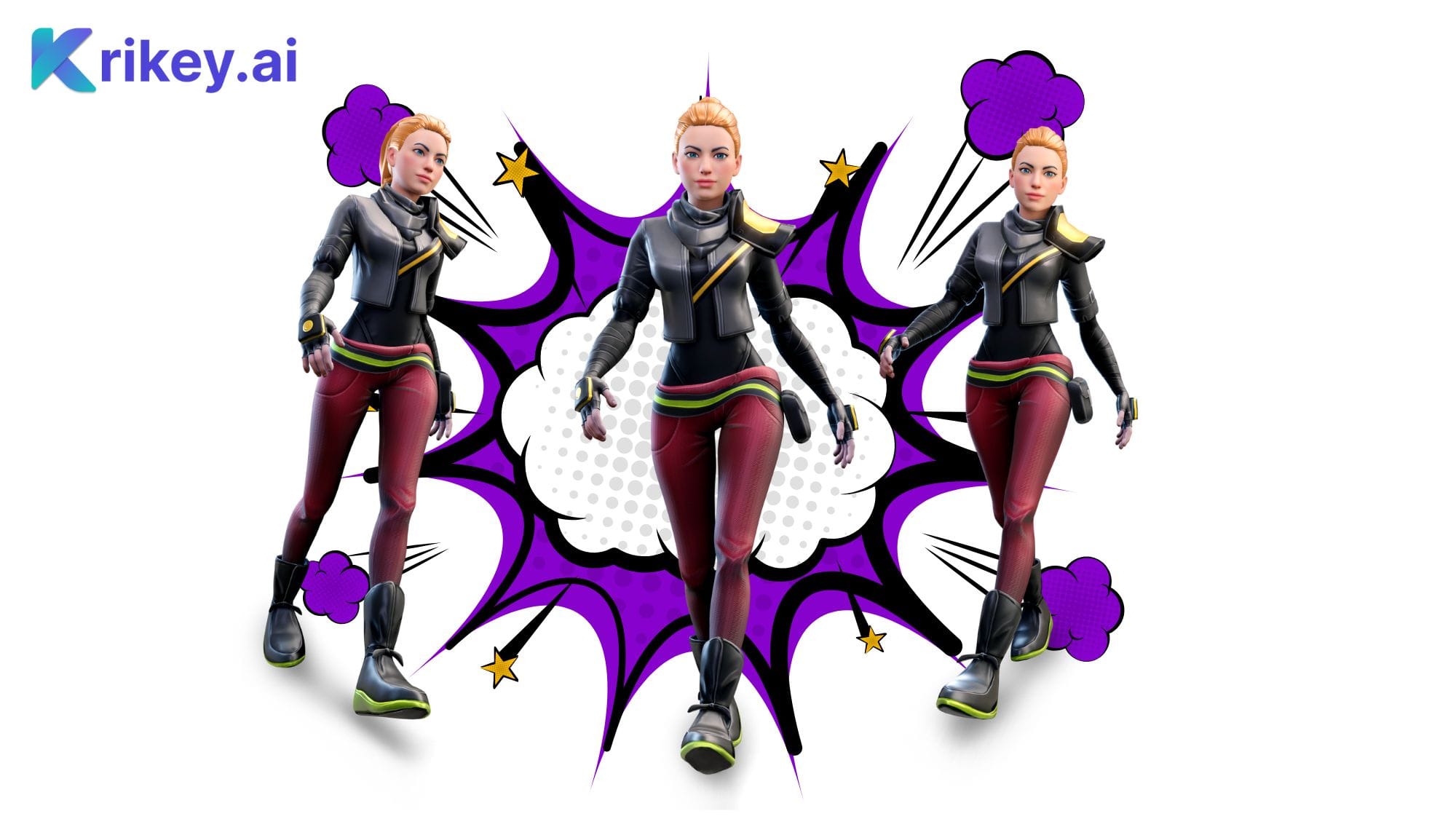 3D modeling tools with easy walk cycle animation in Krikey AI video editor