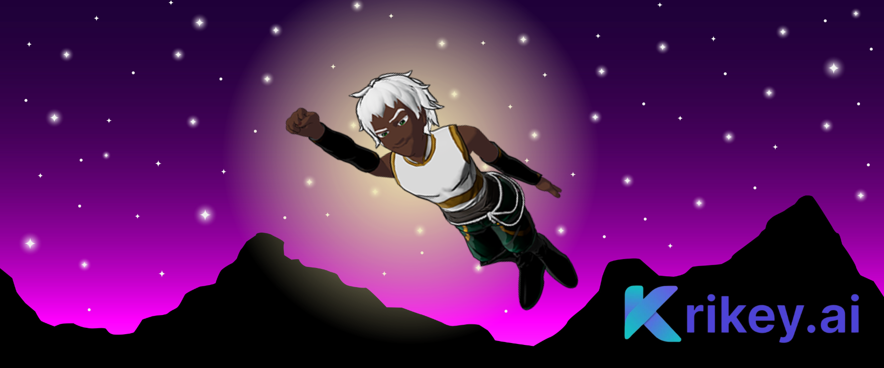 Anime boy made with AI Comic generator in Krikey AI Animation maker