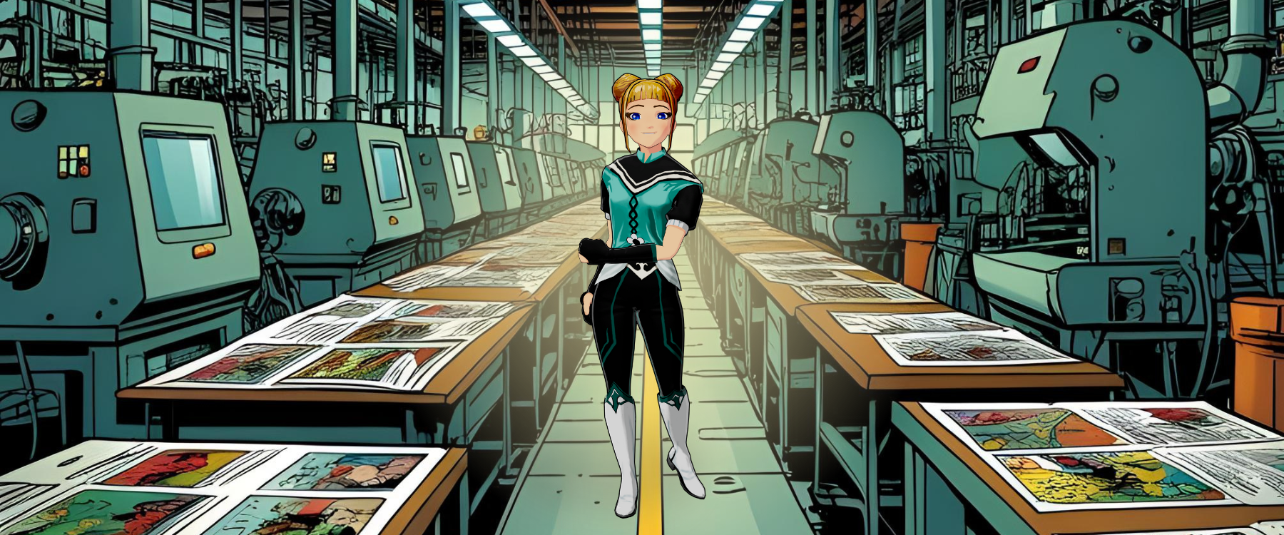 Anime girl in AI comic generator with Krikey AI Animation maker