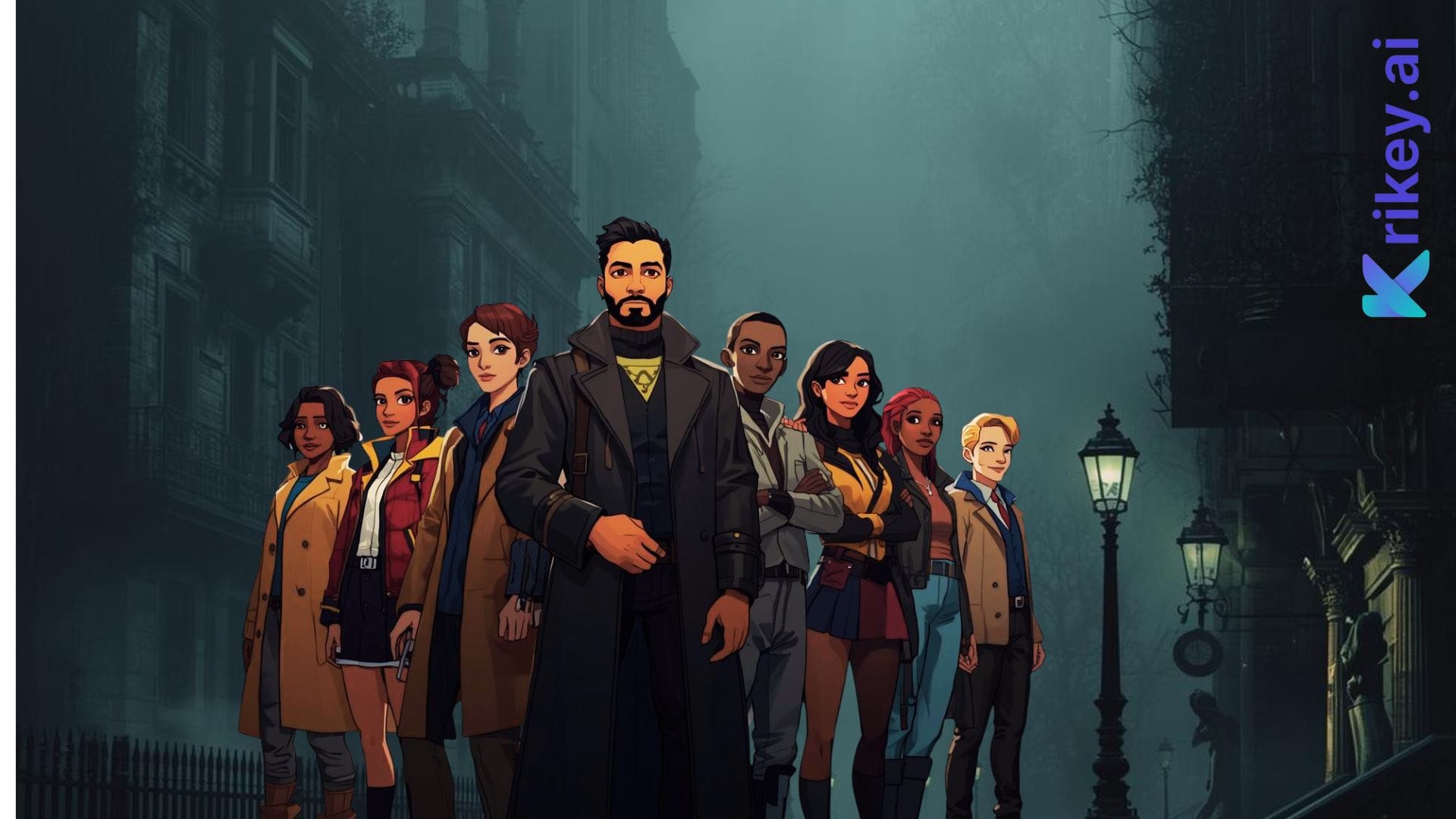 How to make a NPC with a group of NPCs standing on a dimly lit street