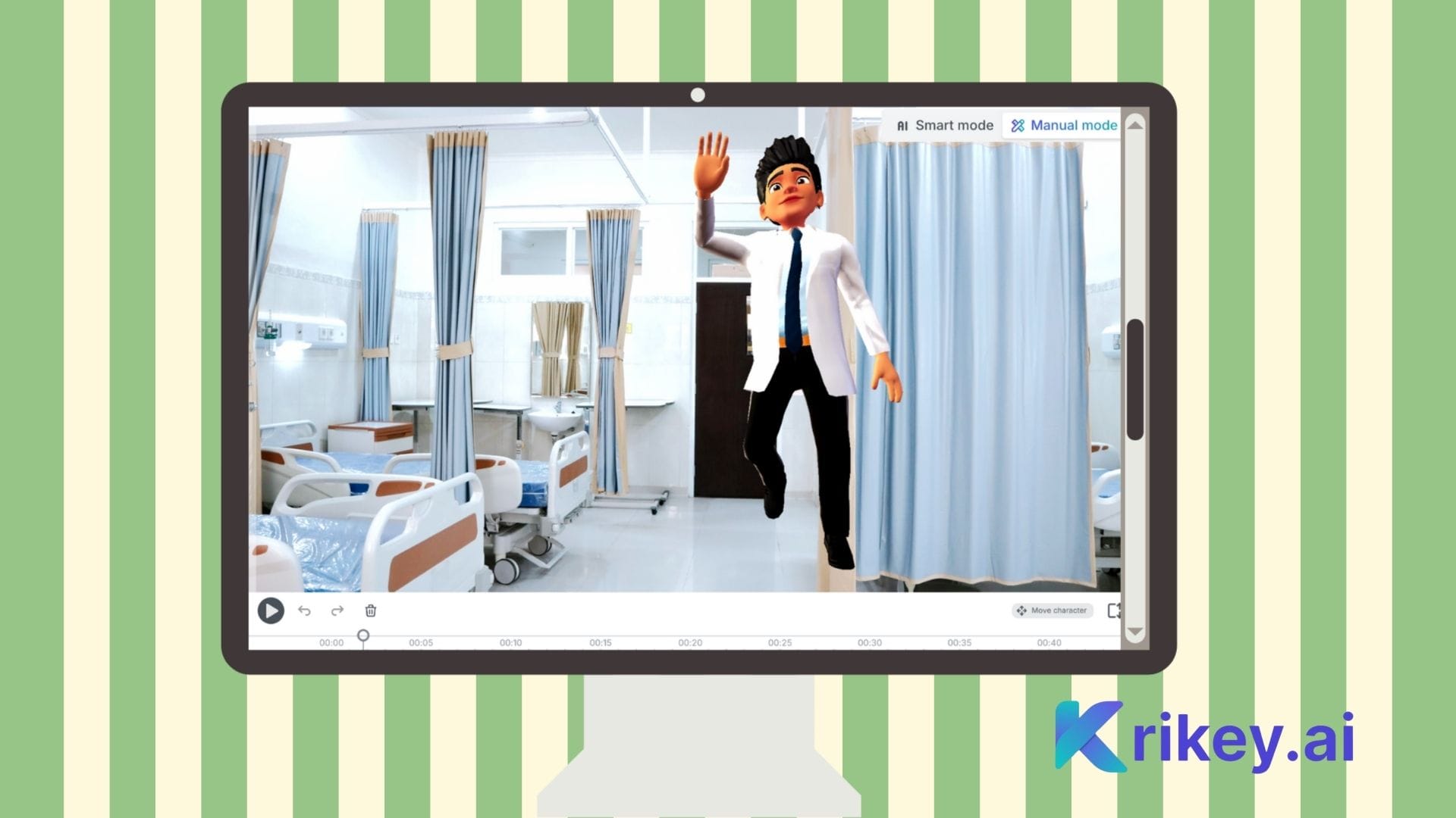 Animated character showing how you make dokter cartoon